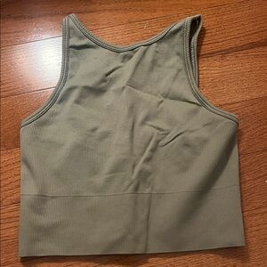 Athleta Olive Green Ribbed Tank Top